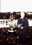 Billy Dodd with the Leander Trophy which was won by his grandfather in 1918. Billy donated the land that the clubhouse is built on.